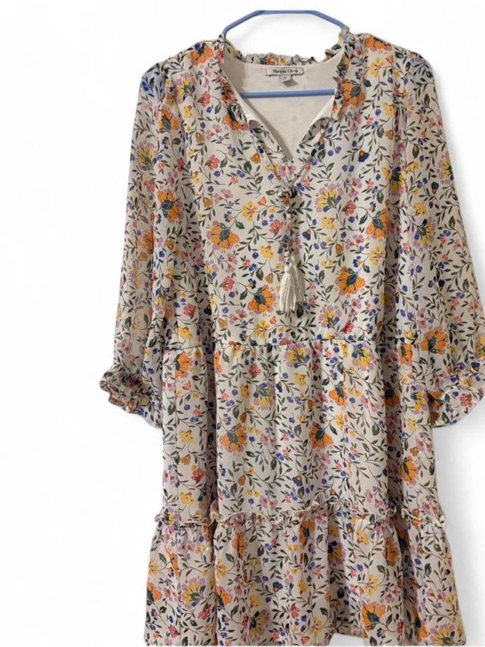 Marissa Olivia Floral Tiered V-Neck Dress